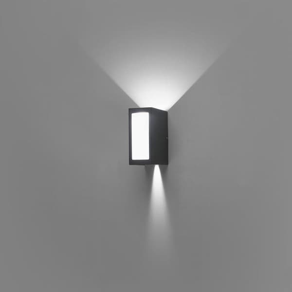 Trädgårdsvägglampa - FARO - Log - LED - Mörkgrå - Utomhus
