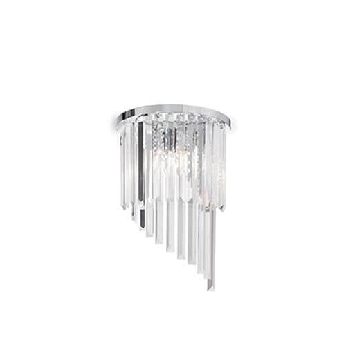 Väggapplikation Carlton AP3 Krom - IDEAL LUX - Kromat metall - Bisarrerade kristaller
