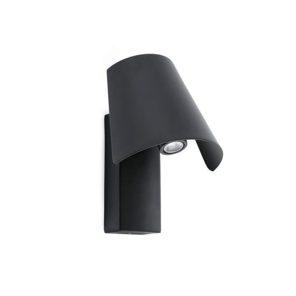 FARO Le Petit svart vägglampa - LED - H:10cm, L:11cm, L:20,5cm - Sovrum