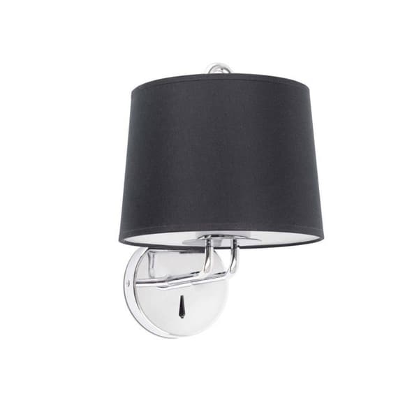 Vägglampa - Faro Barcelona - MONTRÉAL - Svart - E27 - 15W Svart, Krom