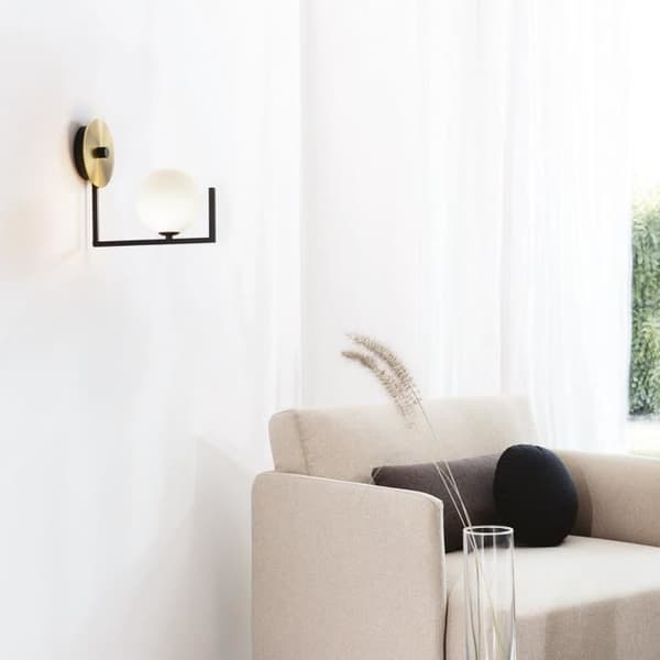 Vägglampa - IDEAL - FÅGLAR - Svart klot - Metall och glas - 1 G9-lampa