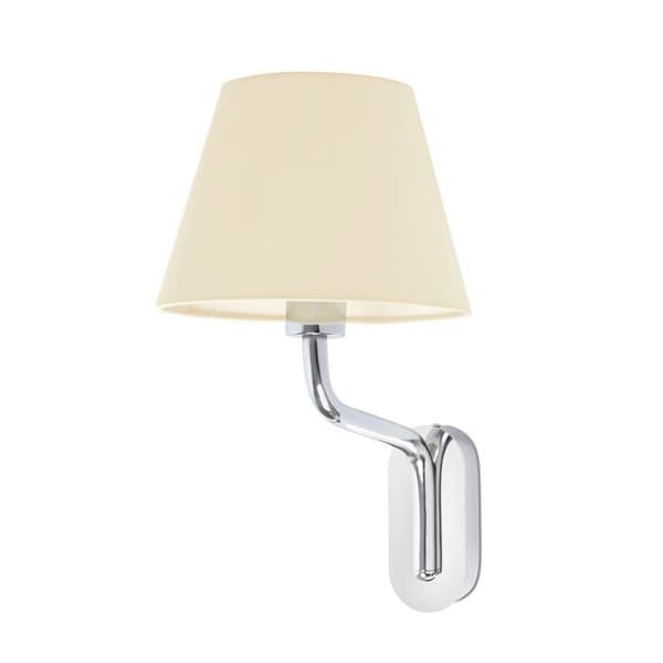 Vägglampa - Faro - ETERNA - Krom - E27 - Stål och Textil - IP20 Krom