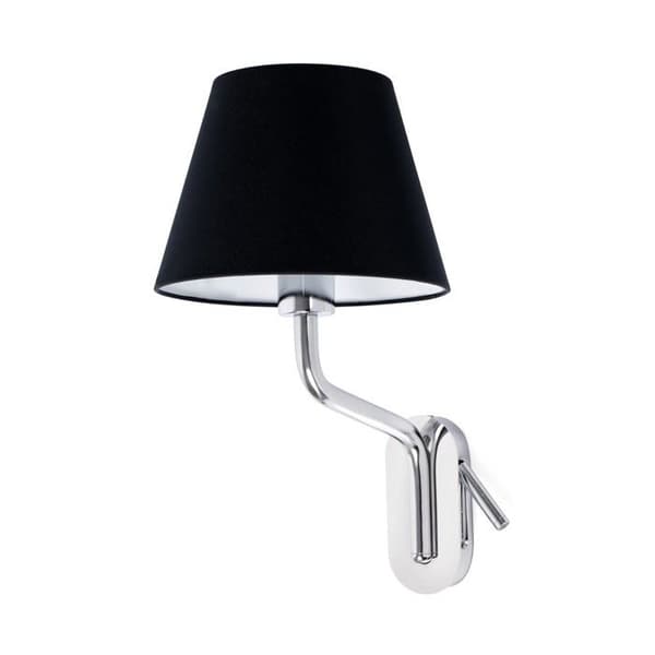 Bordslampa - Faro - ETERNA - Kromad - Svart lampskärm - Modern design