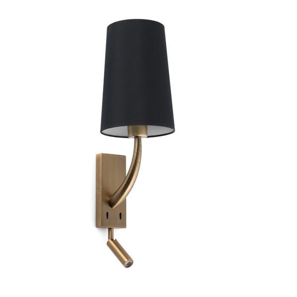REM med LED-läsare, Vägglampa, Faro Barcelona Svart