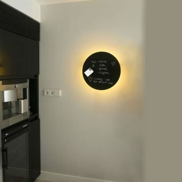 LED Vägglampa - FARO - Board - Ø35cm - Svart - 8W 1280lm 2700K