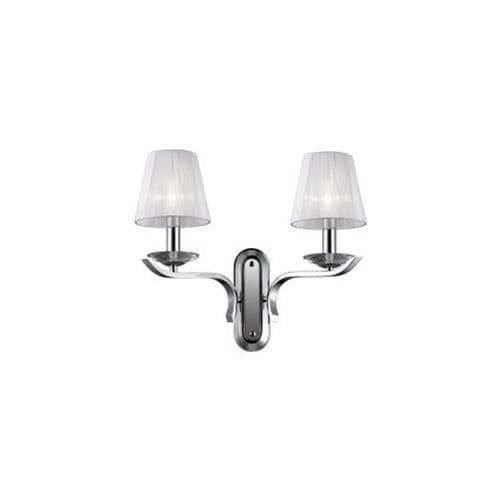 Ideal Lux PEGASO AP2, Yta, 2 glödlampor, E14, IP20, Krom, Vit Krom, Vit