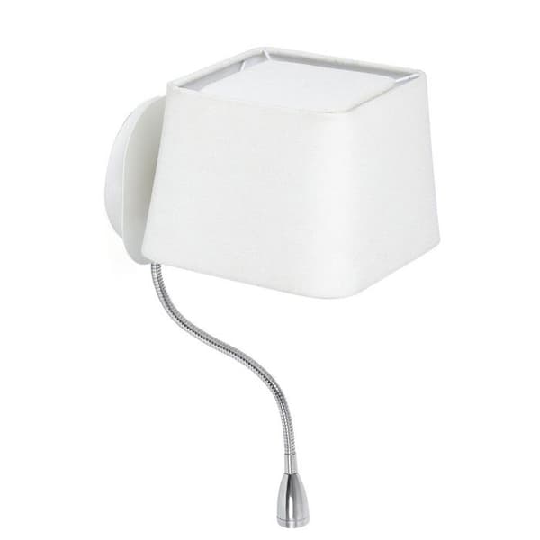 Vägglampa - Faro - Sweet - Integrerad LED - Metall och textil - Vit 45cm Vit