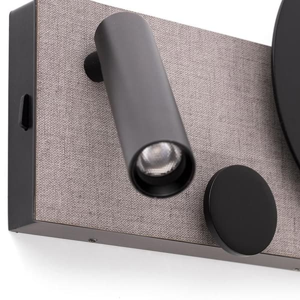 Rak LED-vägglampa med läslampa Faro Klee Steel Grey 20065