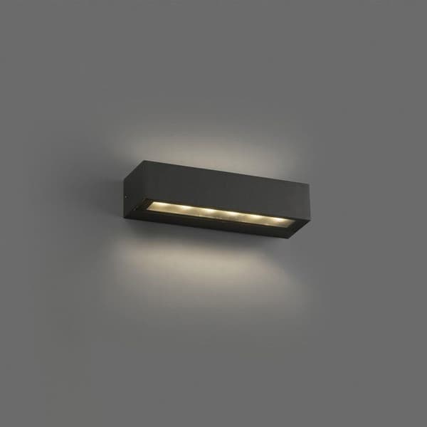 Vägglampa utomhus - FARO - Doro - 2 LED-lampor - Antracitgrå - Aluminium Mörkgrå