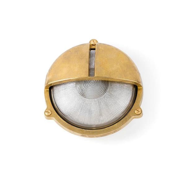 Vägglampa utomhus - FARO - Mässing Timon - 60W - Trädgård - Gul - Metall - Elektrisk mässing, Vit