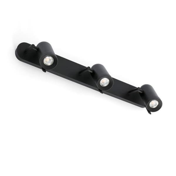 Vägglampa - FARO - Orleans - Svart - 3 glödlampor - GU10 - Metall