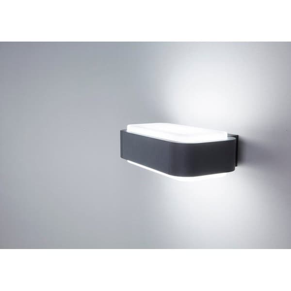 Vägglampa i aluminium Sticker LED IP65 H9 cm - Antracit 0,000000 Grå