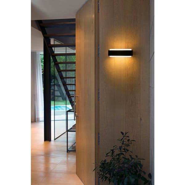 Vägglampa i aluminium Sticker LED IP65 H9 cm - Antracit 0,000000 Grå