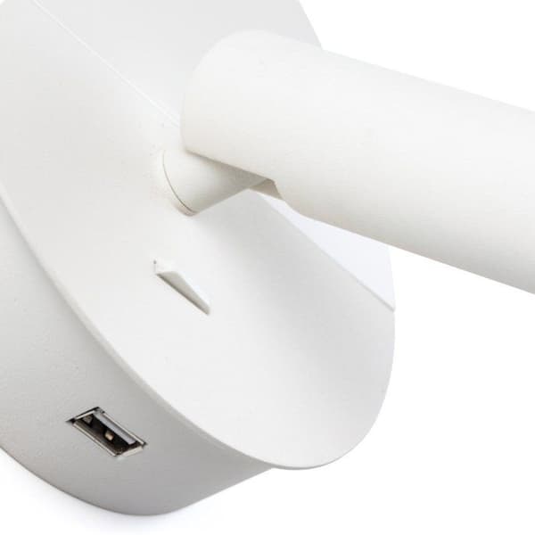 Faro DUAS Vägglampa Led Reader Matt Vit Med USB