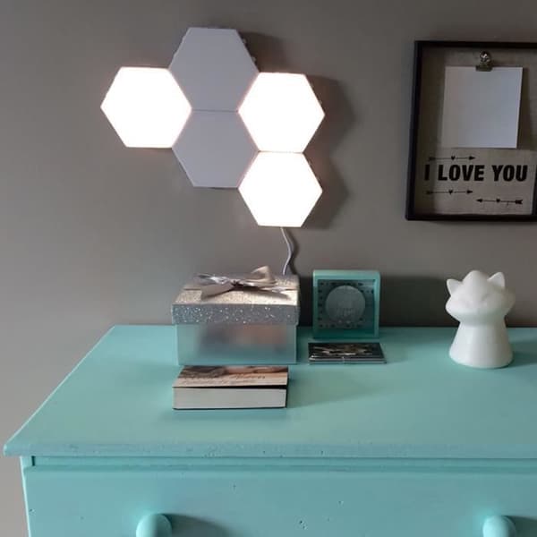 5st modulär LED-lampa beröringskänslig belysning Hexagonala nattlampor Magnetisk nattlampa Dekoration Vägglampa