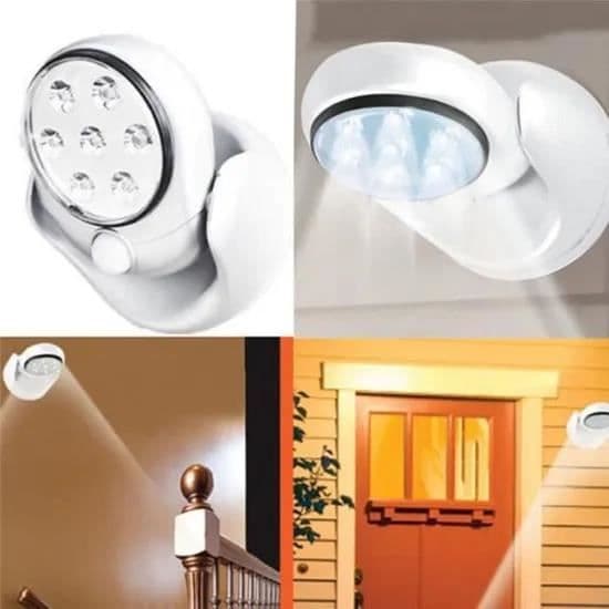 LED-lampa Ljus 360° trådlös rörelsedetektor - Märke - Modell - Vit - Uteplats Säkerhetssensor