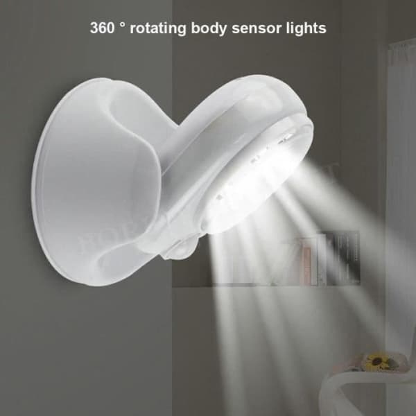 ZII05611-Lamp LED-ljus 360° Detektor Rörelse Automatisk Roterar Trådlös Sensor Uteplats Säkerhet för trädgårdsvägg Korridor till