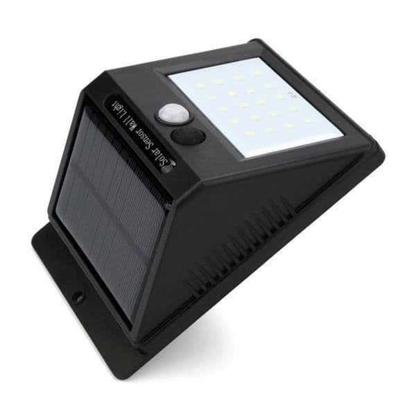 Trädgårdssolar vägglampa 20LED PIR rörelsesensor + ljus IP65 L25100