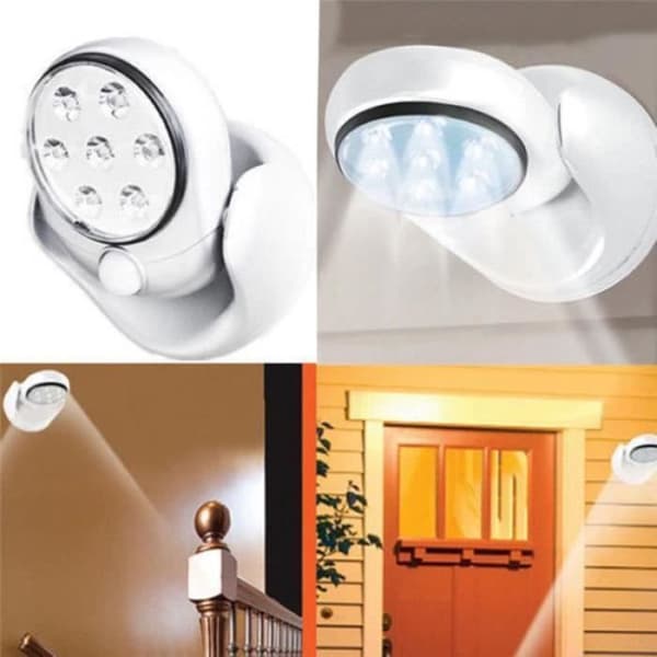 ZT09456-Lamp LED-ljus 360° Detektor Rörelse Automatisk Roterar Trådlös Sensor Uteplats Säkerhet för Trädgårdsvägg Korridor Arbete