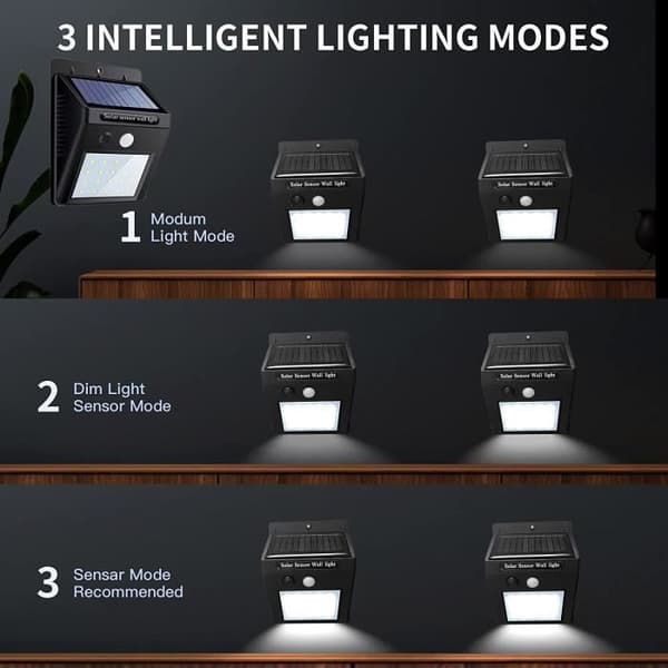 Solarlampa - Ej specificerad - Set med 4 - 20 LED - Rörelsesensor - Vattentät IP65