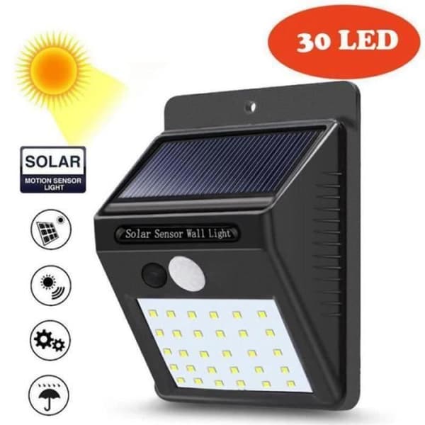 Vägglampa - ZF - ZF07793 - Solar - 30 LED - Rörelsedetektor - IP65