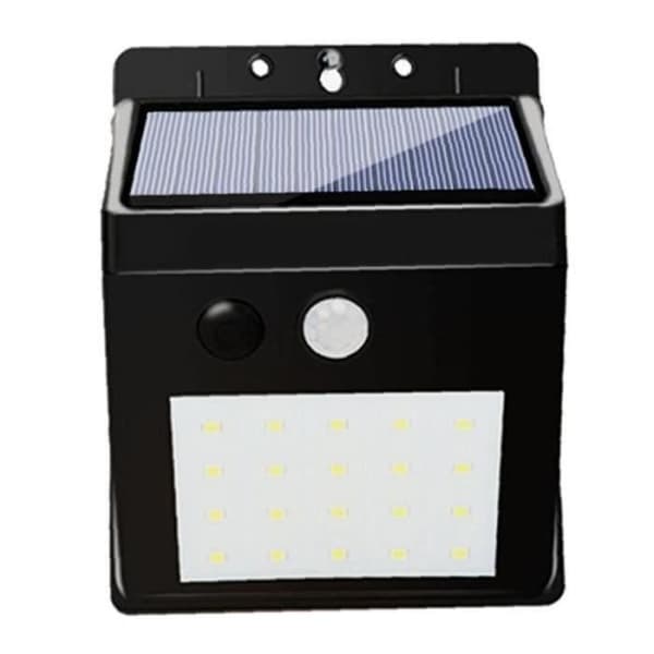 Solcellsvägglampa - ZF09277 - LED - Rörelsedetektor - Svart - Utomhus