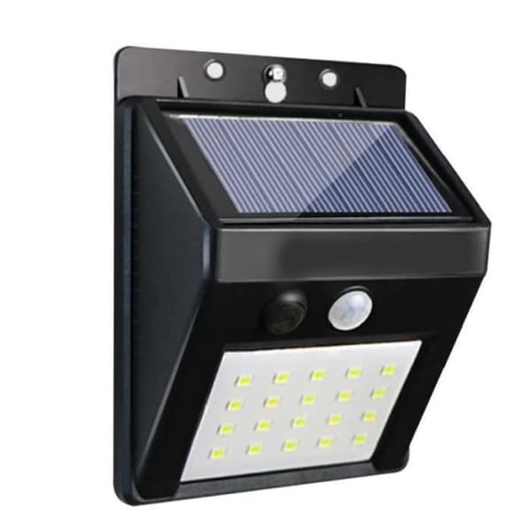 Solcellsvägglampa - ZF09277 - LED - Rörelsedetektor - Svart - Utomhus