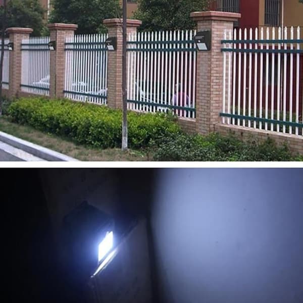 Vägglampa utomhus - LED - 30 lysdioder - Solenergi - Rörelsedetektor - Vattentät IP65