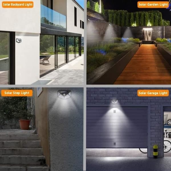Solar Lights Outdoor 100 LEDs, paket med 4 Solar Garden Lights Outdoor 100 LEDs Vattentät 1800 Mah med detektor [Z374]