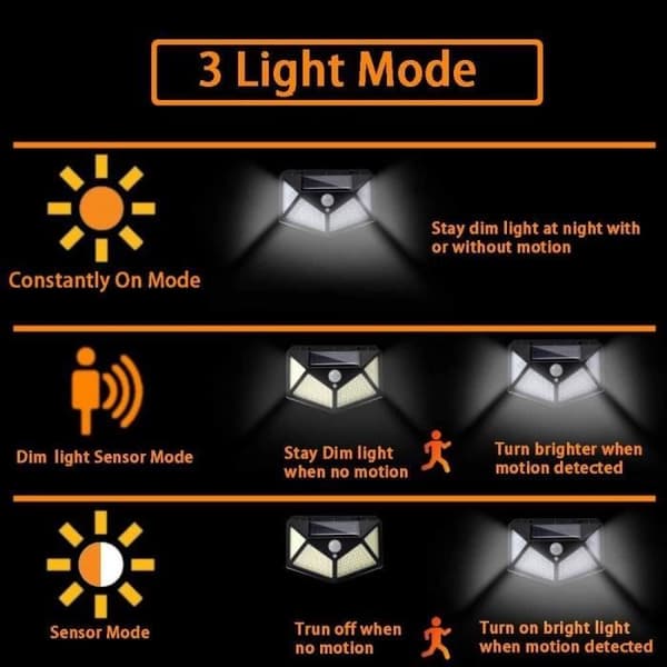Solar Lights Outdoor 100 LEDs, paket med 4 Solar Garden Lights Outdoor 100 LEDs Vattentät 1800 Mah med detektor [Z374]