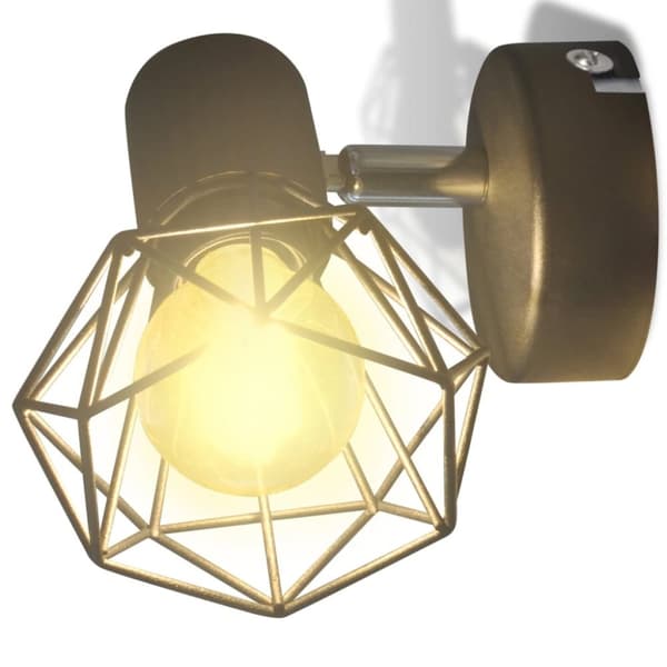 Vägglampor - Taklampa industri-design spotlights 2 st LED-glödlampor svart
