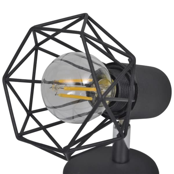Taklampa industri-design spotlights 2 st LED-glödlampor svart - Vägglampa - Vägglampor - Home & Living