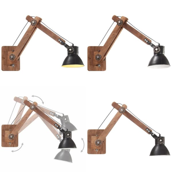 Vägglampa industriell stil svart rund E27 - Vägglampa - Vägglampor - Home & Living