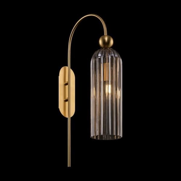 Vägglampa - Maytoni - Antik - Guld - Skärm i Cognac-glas - 40W E14
