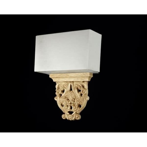 Cipresso Beige vägglampa med rektangulär skärm, 2 lampor, E14