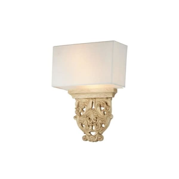 Cipresso Beige vägglampa med rektangulär skärm, 2 lampor, E14
