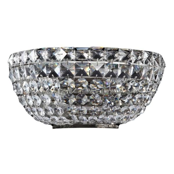 Basfor Flush Wall Light, Antik Nickel &amp; Kristall, 2 lampor, E14