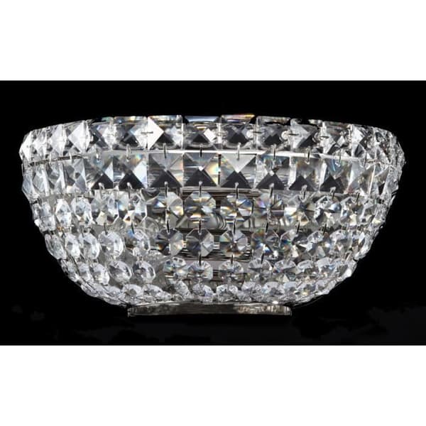 Basfor Flush Wall Light, Antik Nickel &amp; Kristall, 2 lampor, E14