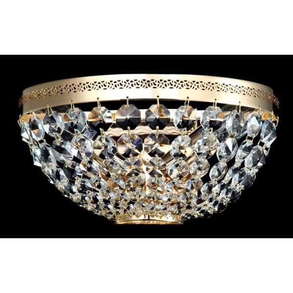 Ottilia Flush Gold &amp; Crystal Vägglampa, 2 lampor, E14