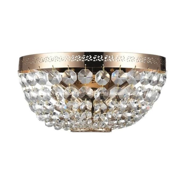 Ottilia Flush Gold &amp; Crystal Vägglampa, 2 lampor, E14 Guld