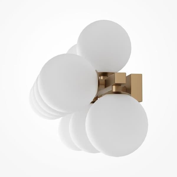Maytoni Dallas Modern 9-Light Guld Vägglampa, Matt Vit Nyans, G9
