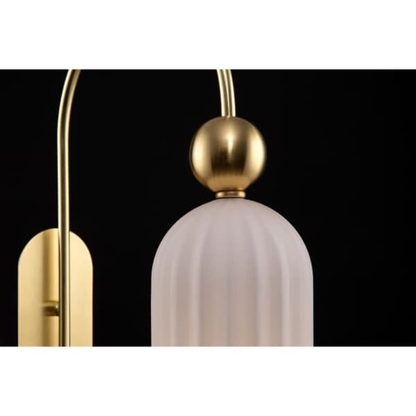 Maytoni Antic Modern guld vägglampa, vit glasskärm