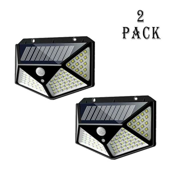 Trädgårdslampa, 100 LED solcellsvägglampor, vattentät, trådlös, dekorativ utomhuslampa, perfekt för - 2Pack[E6406]