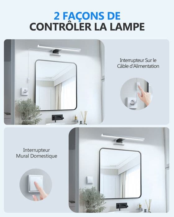 LED Spegelljus Badrum 5W 450lm 230V 30cm Neutral Vit 6000K Spegellampa Modern inomhusvägglampa IP44