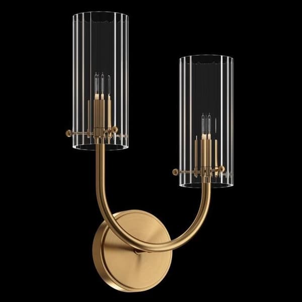 Maytoni Arco neoklassisk vägglampa mässing, glasskärm