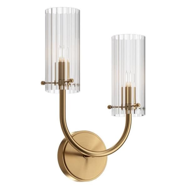 Maytoni Arco neoklassisk vägglampa mässing, glasskärm mässing
