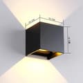 Miniatyrbild 2 av 4: 12W Led Vägglampa Utomhus/Inomhus IP65 Justerbar Modern Design Varmvit