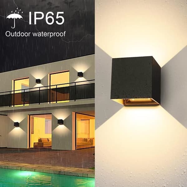 2st 12W LED utomhus/inomhus vägglampa, justerbar vägglampa, anti-vatten IP65 vägglampa för sovrum hem korridor S