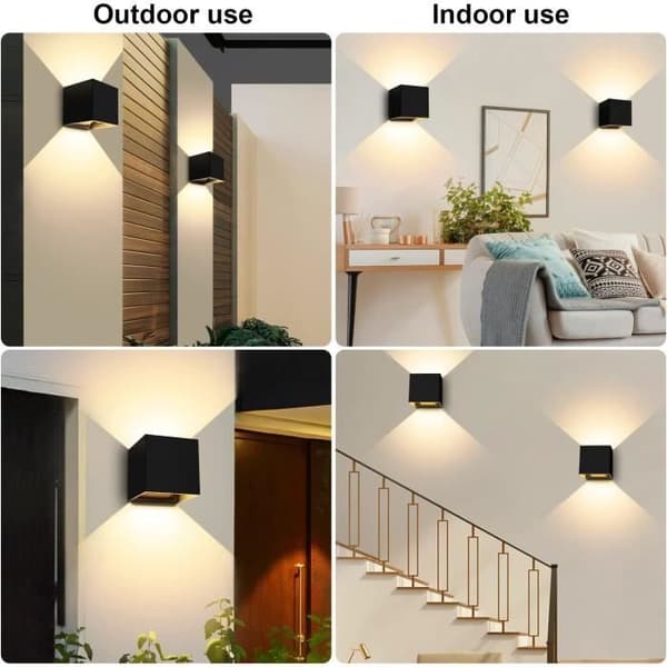 2st 12W LED utomhus/inomhus vägglampa, justerbar vägglampa, anti-vatten IP65 vägglampa för sovrum hem korridor S