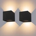 Miniatyrbild 1 av 4: 2st 12W LED utomhus/inomhus vägglampa, justerbar vägglampa, anti-vatten IP65 vägglampa för sovrum hem korridor S